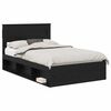 vidaXL Krevetna konstrukcija Crni hrast 135 x 190 cm Konstruirano drvo