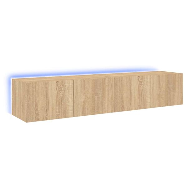 vidaXL Zidni TV ormarići LED 2 kom boja hrasta sonome 80x35x31 cm