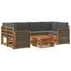 vidaXL Set vanjskih sofa 7 pcs Prirodna i antracit Čvrsto drvo akacije