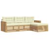 vidaXL Set vanjskih sofa 4 pcs Bijela i krem