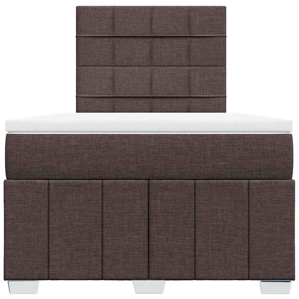 vidaXL Krevet box spring s madracem tamnosmeđi 120 x 190 cm od tkanine