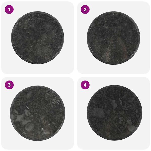 vidaXL Stolna ploča crna &Oslash; 60 x 2,5 cm mramorna