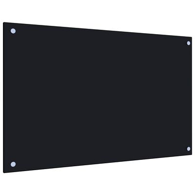 vidaXL Kuhinjska zaštita od prskanja crna 80 x 50 cm kaljeno staklo