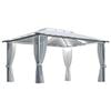 vidaXL Sjenica sa zastorima i LED svjetlima 400 x 300 cm krem aluminij