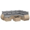 vidaXL 8-dijelni set vrtnih sofa s jastucima bež od poliratana