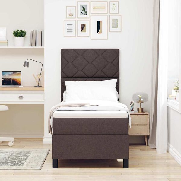vidaXL Krevet s opruga kutije Tamno smeđa 80 x 200 cm tkanina