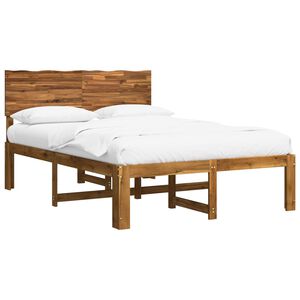 vidaXL Krevetni okvir s uzglavljem ROSTOCK Prirodna 140 x 190 cm