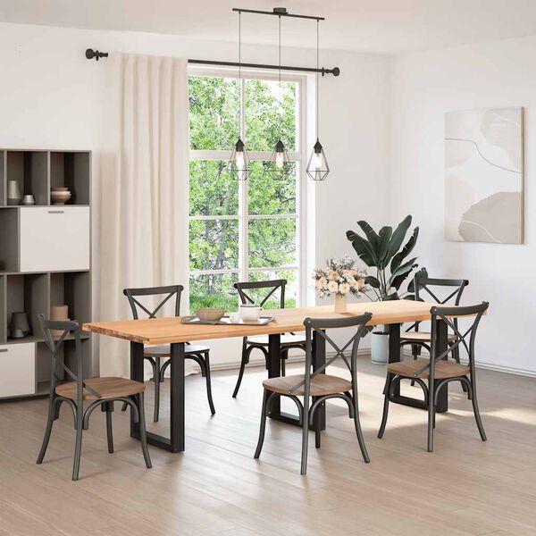 vidaXL Noge za blagovaonski stol U-oblik 3 kom Crne 70 x (72-73) cm Čelik