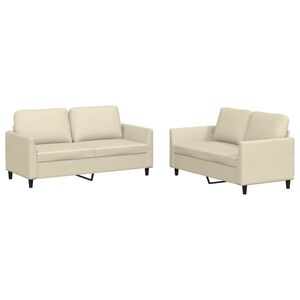 vidaXL 2-dijelni set sofa s jastucima krem od umjetne kože