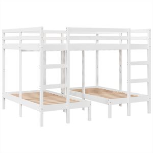 vidaXL Trostruki okvir kreveta na kat bijeli 160x200/80x160cm borovina