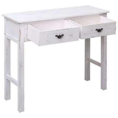 vidaXL Konzolni stol antikni bijeli 90 x 30 x 77 cm drveni
