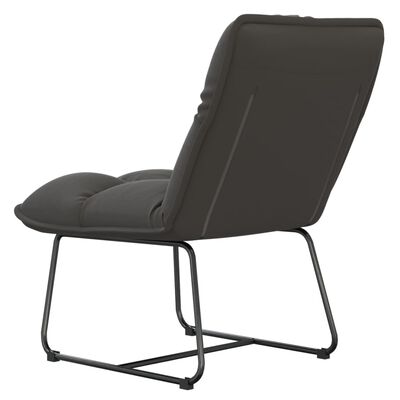 vidaXL Stolica za opuštanje s metalnim okvirom tamnosiva baršunasta