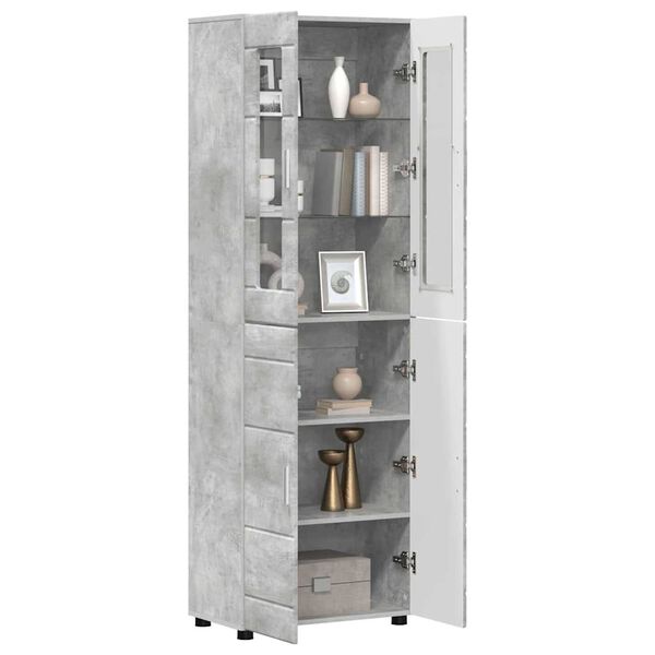vidaXL Highboard s policom FLORIN Betonski sivi 60 x 35 x 182 cm