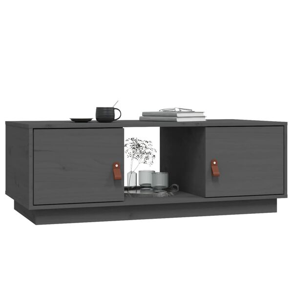 vidaXL Stolić za kavu sivi 100 x 50 x 35 cm od masivne borovine