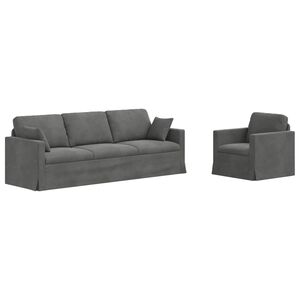 vidaXL Set sofe 2 kom. Tamno siva Bar&scaron;un
