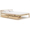 vidaXL Okvir za krevet s 2 ladice 140 x 200 cm od masivne borovine