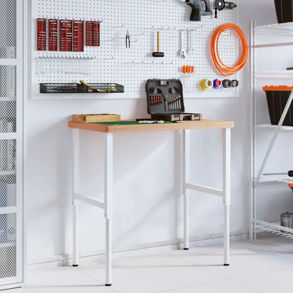 vidaXL Radni stol 100x60x(73-99,5) cm od masivne bukovine pravokutni