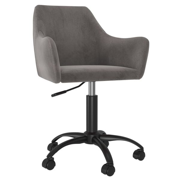 vidaXL Okretne blagovaonske stolice 4 kom tamnosive bar&scaron;unaste