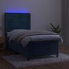 vidaXL Krevet box spring s madracem LED tamnoplavi 90x190 cm bar&scaron;un