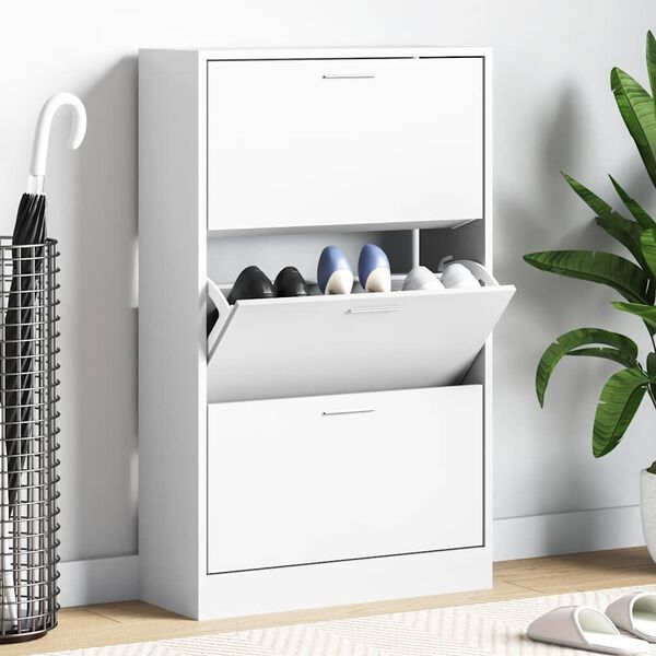 vidaXL Ormarić za cipele bijeli 63x24x103 cm od konstruiranog drva