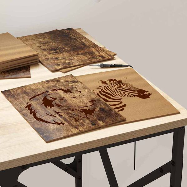 vidaXL Dekor Paneli 12 pcs Dimljeni hrast 21 x 30 x 0.3 cm