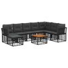 vidaXL Set vanjskih sofa 9 pcs Crna i tamno siva Poliester