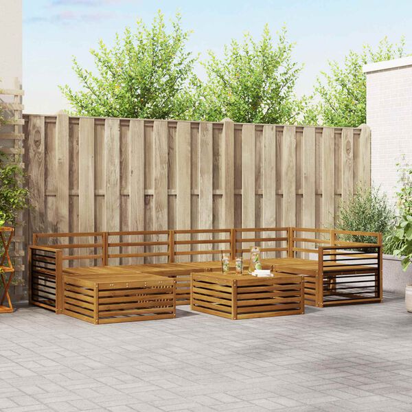 vidaXL Set vanjskih sofa 7 pcs Prirodna