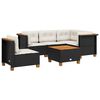 vidaXL 6-dijelni set vrtnih sofa s jastucima crni od poliratana