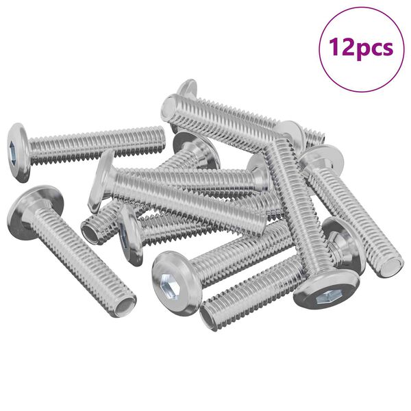 vidaXL Vijak za zaključavanje 12 pcs Srebrno M6 x 30 mm Čelik