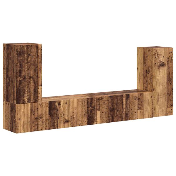 vidaXL Set TV komoda 4 pcs Staro drvo Konstruirano drvo