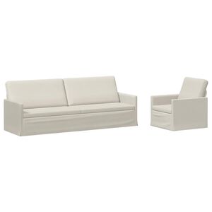 vidaXL Set sofe 2 pcs Krem Bar&scaron;un