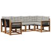 vidaXL Set vanjskih sofa s jastukom 6 pcs Prirodna i Svjetlosiva