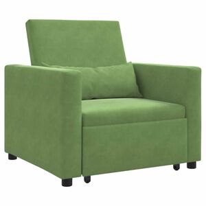 vidaXL Sofa na razvlačenje Singl s kotačima Svijetlo zelena Bar&scaron;un