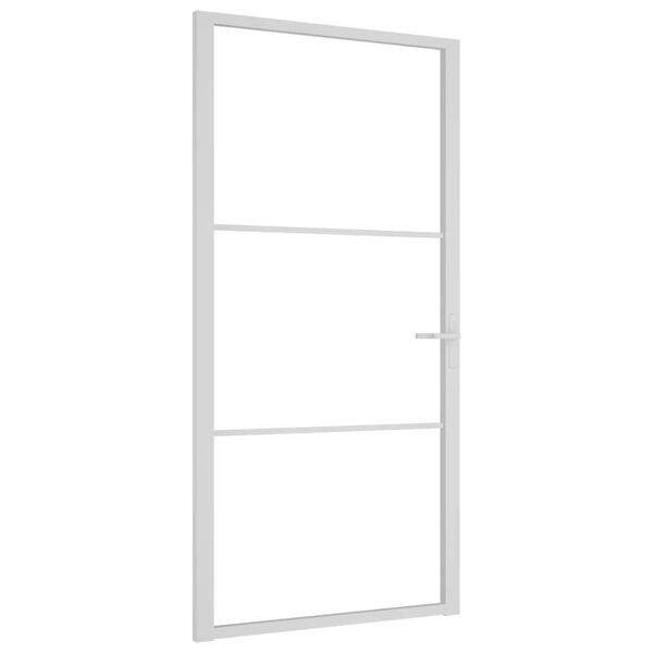vidaXL Unutarnja vrata 102,5x201,5 cm bijela od ESG stakla i aluminija