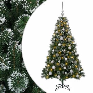 vidaXL Umjetno božićno drvce s kuglicama 120 cm 150 LED lampica