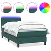 vidaXL Box Spring krevet s madracem i LED tamnozeleni 80x210 cm bar&scaron;un