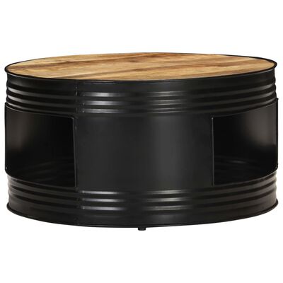 vidaXL Stolić za kavu crni 68x68x36 cm od grubog masivnog drva manga