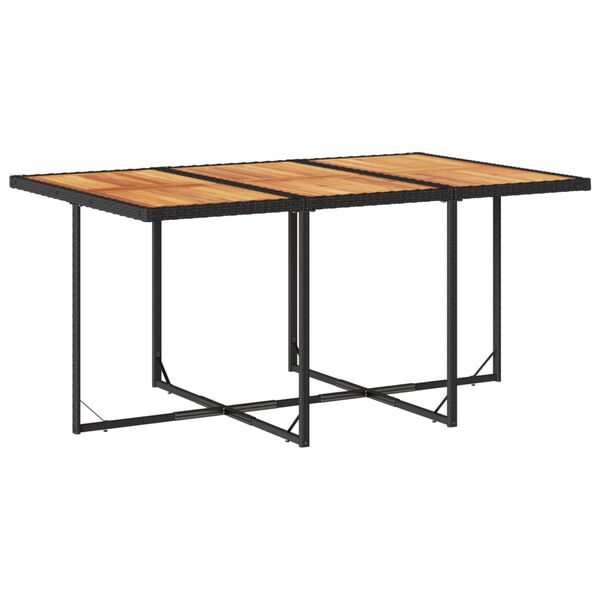 vidaXL 7-dijelni vrtni blagovaonski set s jastucima crni od poliratana