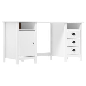 vidaXL Radni stol Hill bijeli 150 x 50 x 74 cm od masivne borovine