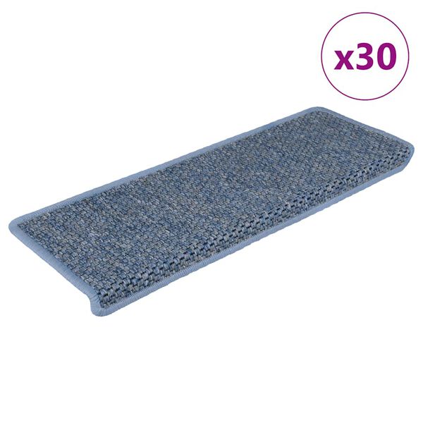 vidaXL Samoljepljivi otirači za stepenice 30 kom 65x21x4 cm plavi