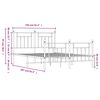 vidaXL Metalni okvir kreveta uzglavlje i podnožje crni 150x200 cm