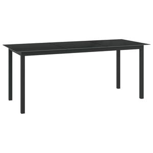 vidaXL Vrtni stol crni 190 x 90 x 74 cm od aluminija i stakla