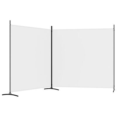 vidaXL Sobna pregrada s 2 panela bijela 348 x 180 cm od tkanine