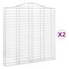 vidaXL Lučne gabionske ko&scaron;are 2 kom 200x30x200/220cm pocinčano željezo