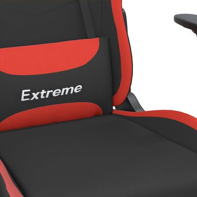 vidaXL Igraća stolica od tkanine s osloncem za noge crna-Crvena
