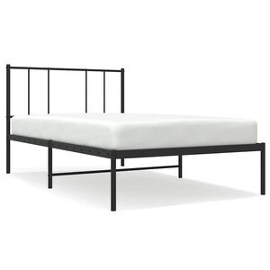 vidaXL Metalni okvir za krevet s uzglavljem crni 90x190 cm