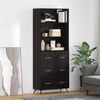 vidaXL Highboard Crni hrast 69,5 x 34 x 180 cm Konstruirano drvo