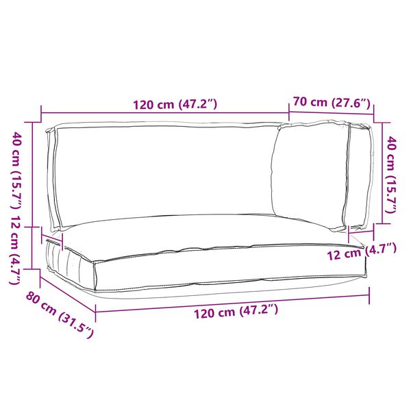 vidaXL Set jastučića za palete 3 pcs Antracit Oxford tkanina