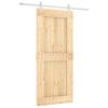 vidaXL Klizna vrata Prirodna i bijela 90 x 210 cm Čvrsta borovina
