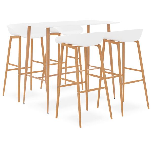 vidaXL 5-dijelni barski set bijeli
